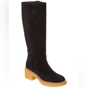 Stuart Weitzman Montana Boot Slouch Black Suede Size 9.5